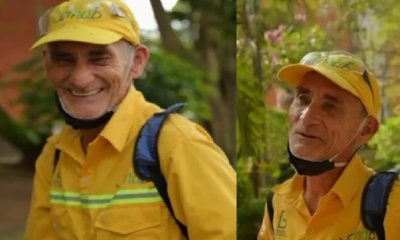 La historia de Don William, quien fue habitante de la calle, se superó y ahora cuida y limpia los parques de Bucaramanga, vivió 30 años en las drogas.