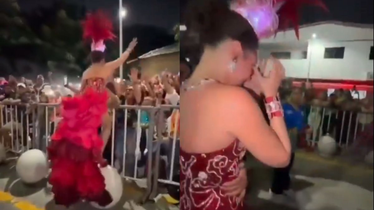 Rechazo generalizado por el beso no consentido que recibió la Reina del Carnaval 2026 cuando se acercó a saludar a una multitud durante La Guacherna