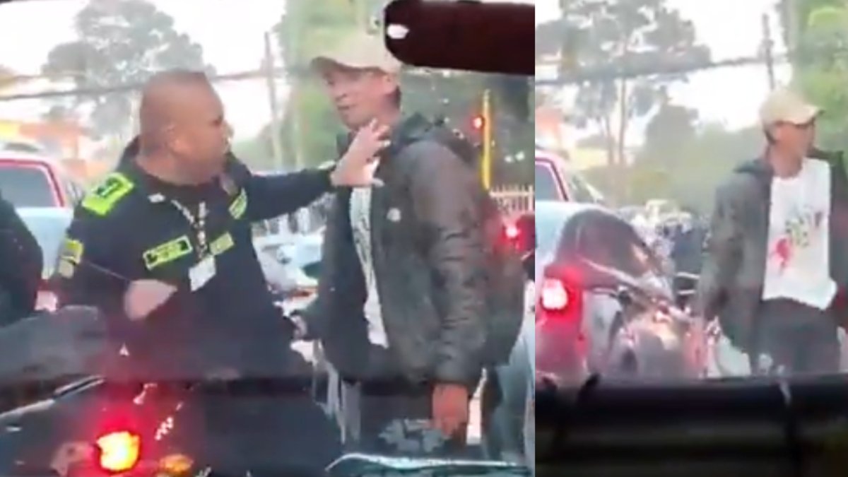 Hombre atacó a golpes a un uniformado de la Policía y rompió el espejo de una patrulla en la localidad de Suba, en Bogotá.