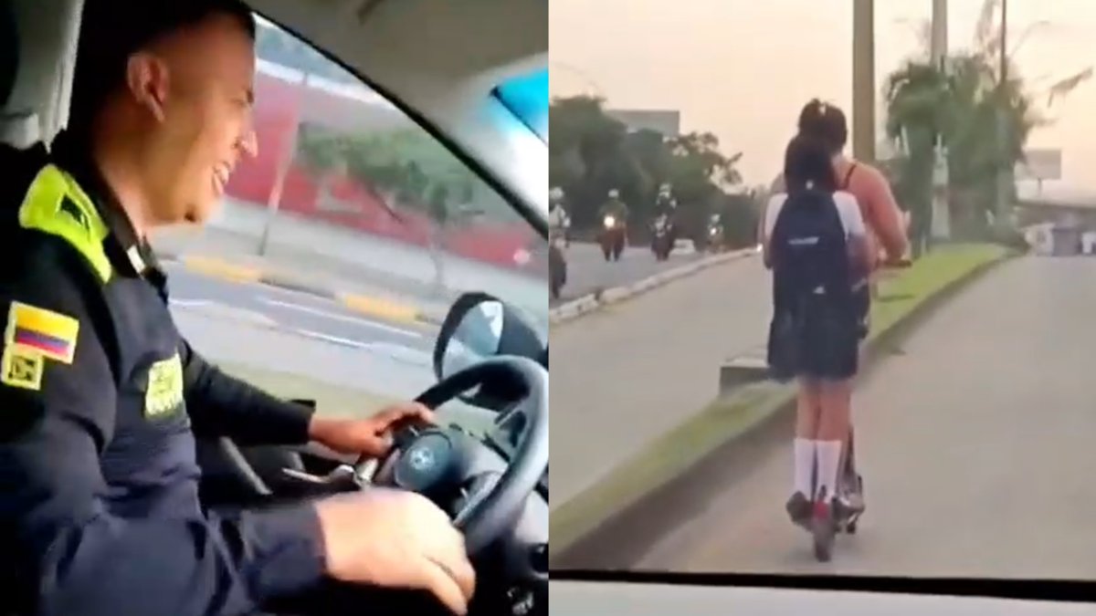 Video muestra a policías insultando con palabras obscenas a madre e hija que viajaban en patineta por el carril del MIO a plena luz del día en Cali.