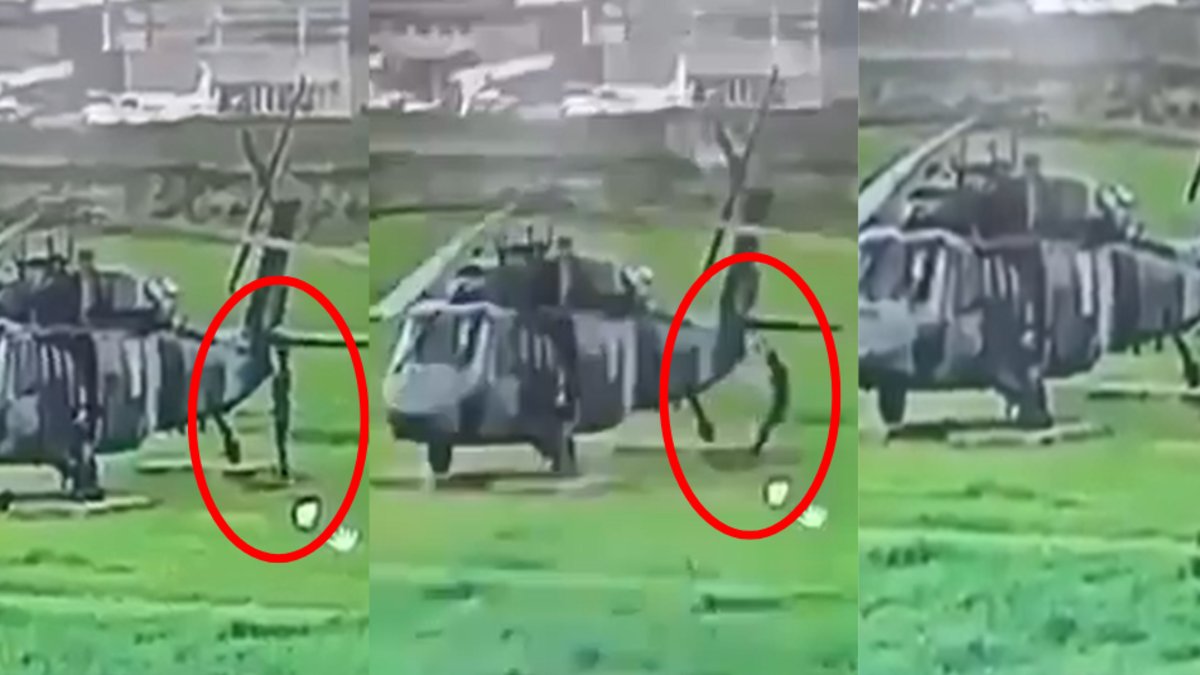 Impactante video mostró el instante en que rayo golpeó a un soldado profesional que estaba junto a un helicóptero militar en Popayán, Cauca.