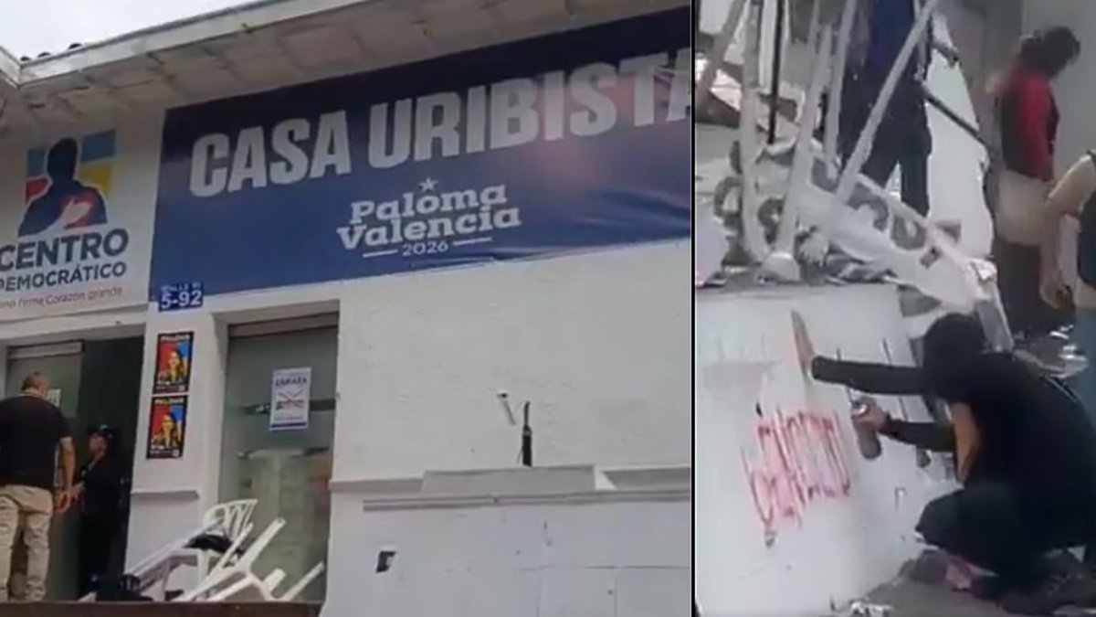 Sede del Centro Democrático en Neiva fue blanco de actos vandálicos y agresiones en medio de las movilizaciones nacionales por el Salario Mínimo