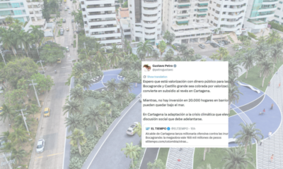 Petro cuestiona obra de $168 mil millones para Bocagrande y desató debate sobre prioridades y cambio climático