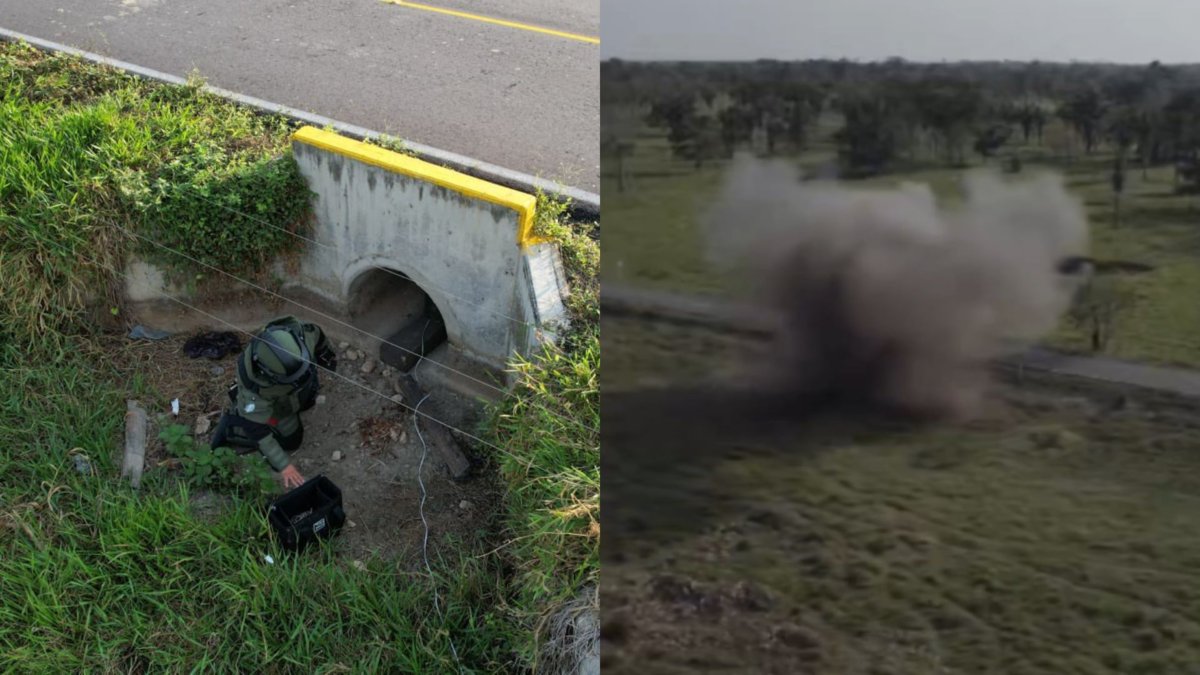 El Ejército Nacional de Colombia ubicó y destruyó un artefacto explosivo instalado por el Eln en Arauca: estaba debajo de una carretera.