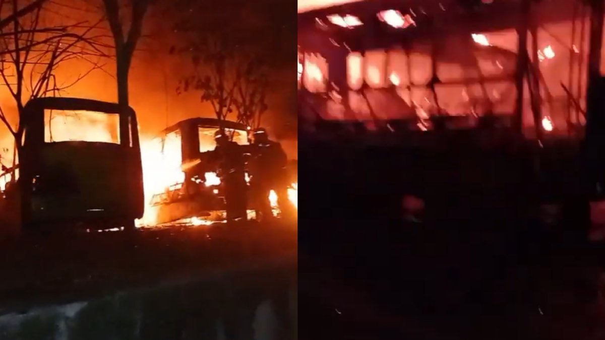 grave emergencia con autobuses de Metrolínea en portal de Girón, incendio consumió cerca de 14 automotores, hay videos de la conflagración