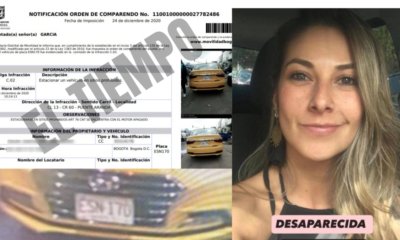 Estos son los comparandos del taxi que, según video de cámara de seguridad, abordó Diana Ospina tras salir de un bar en Chapinero, al norte de Bogotá.