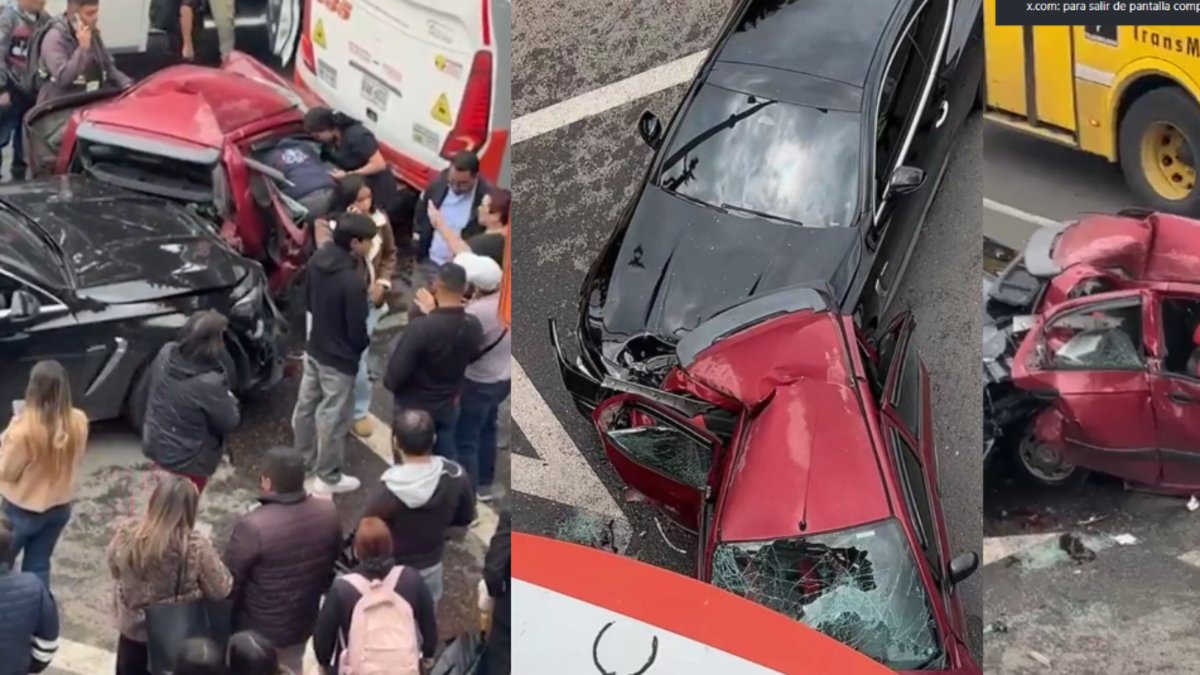 así quedó el carro en el que quedó atrapada una persona