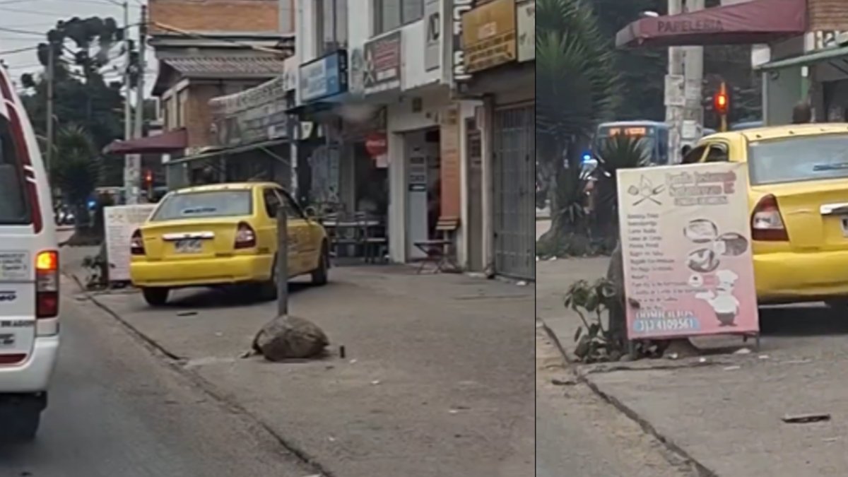 Taxista se saltó el trancón manejando por el andén en Suba y debe más de $8 millones en multas