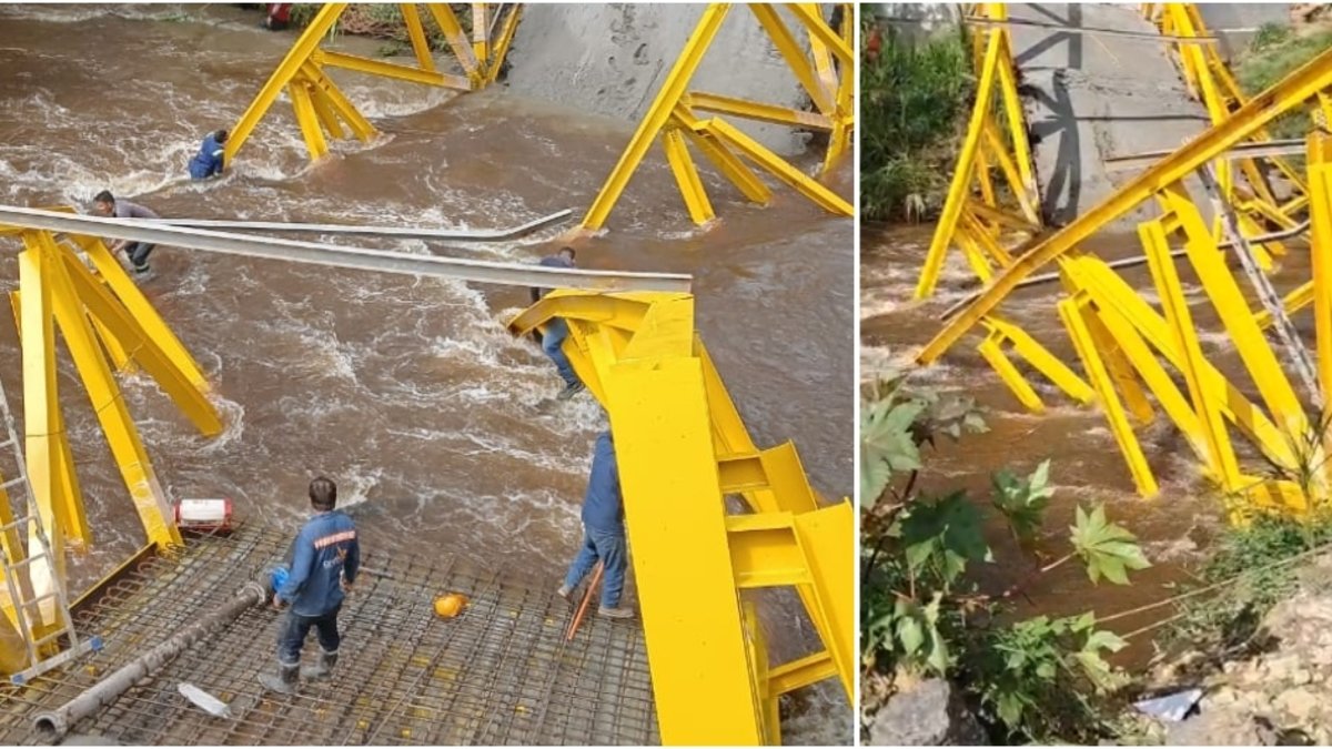 Colapsó puente metálico en Boyacá: varios obreros resultaron heridos tras caer al río en zona rural de Moniquirá; esto es lo que se sabe