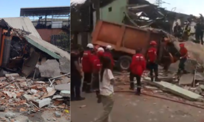 Vídeo| Grave accidente en Antioquia por volqueta que se estrelló contra empresa y provocó la evacuación de 100 personas; estructura colapsó y hay un muerto
