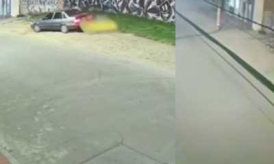 video captó momento cuando cuatro sujetos se bajaron de carro y abandonaron el cuerpo sin vida en la calle