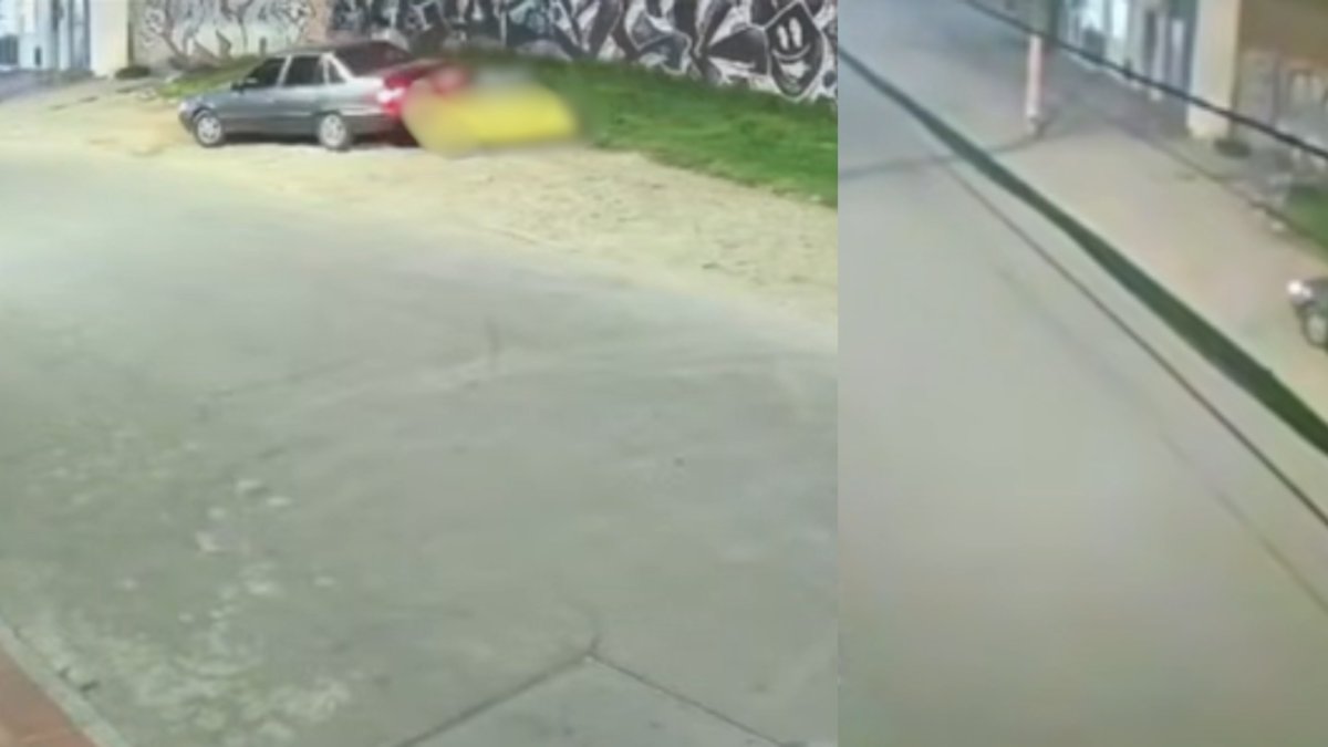 video captó momento cuando cuatro sujetos se bajaron de carro y abandonaron el cuerpo sin vida en la calle