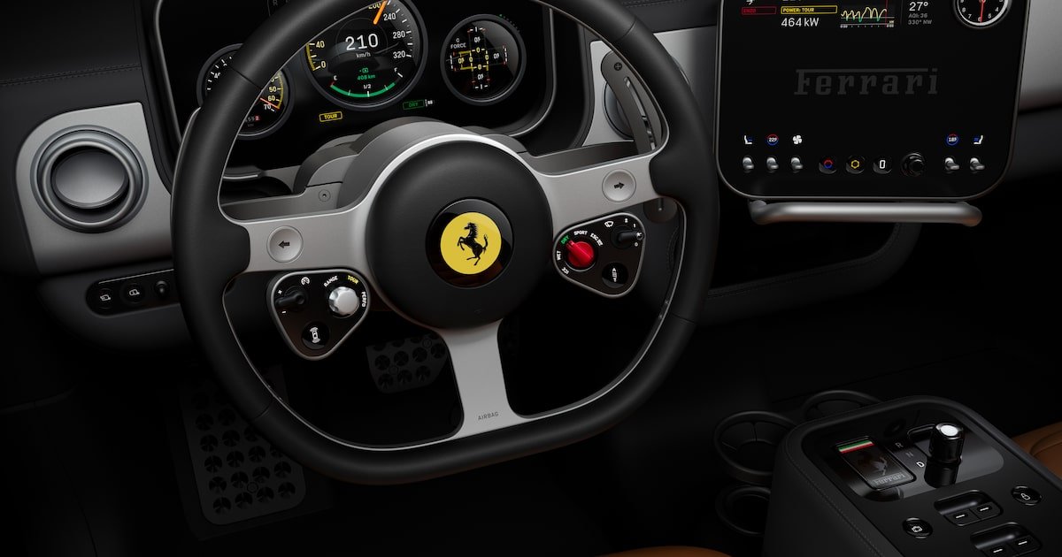 Así es el interior del Ferrari Luce eléctrico a cargo del diseñador del iPhone