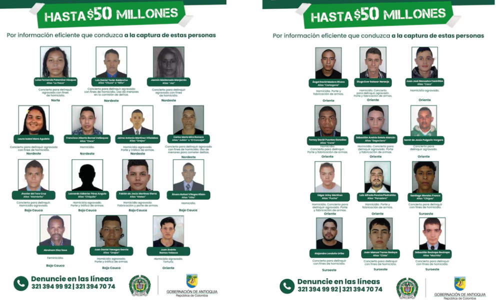 Autoridades de Antioquia reportaron neutralización de 8 delincuentes: estaban en cártel de los más buscados