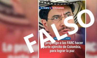 Circula falsa imagen de EL TIEMPO con supuesto mensaje del candidato Iván Cepeda que propone a disidencias de las Farc formar parte del Ejército