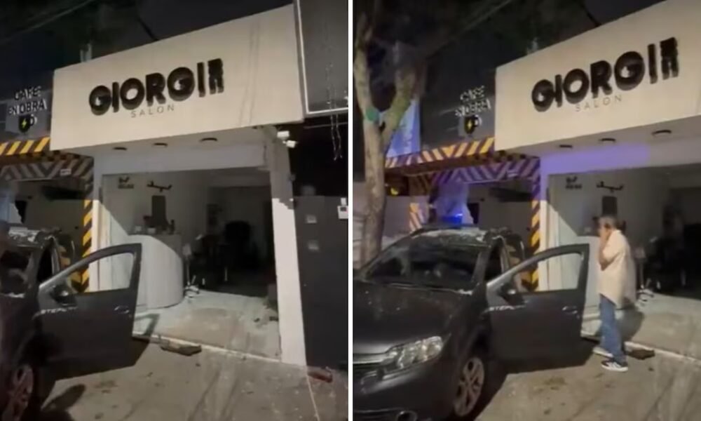 Conductor en estado de embriguez chocó dos locales comerciales, tras evadir un control de tránsito en Bucaramanga: todo quedó en video