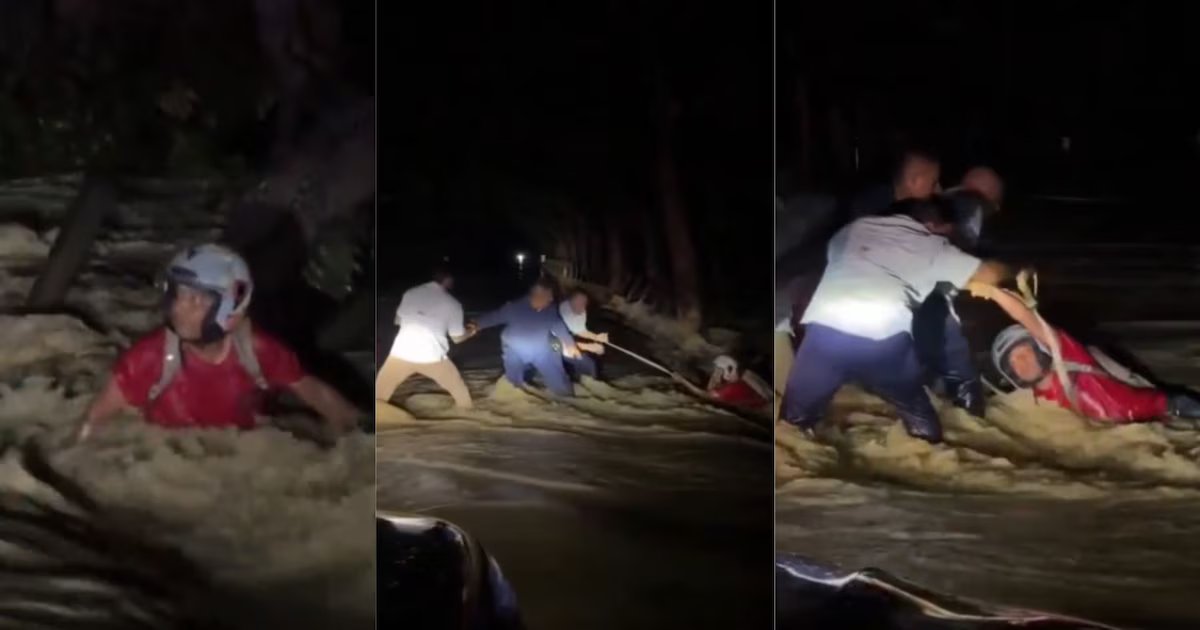En video: Gobernador de Córdoba lidera rescate de hombre atrapado por creciente en vía a Montelíbano