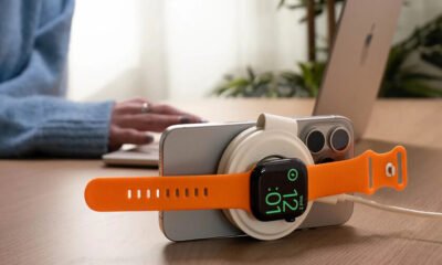 Esta base de carga está diseñada para viajar y funciona en iPhone, AirPods y Apple Watch.