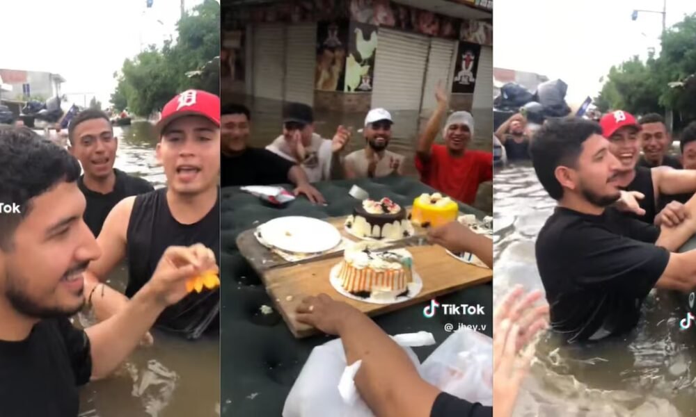 Fiesta en medio del agua: jóvenes celebraron un cumpleaños durante las inundaciones en Montería