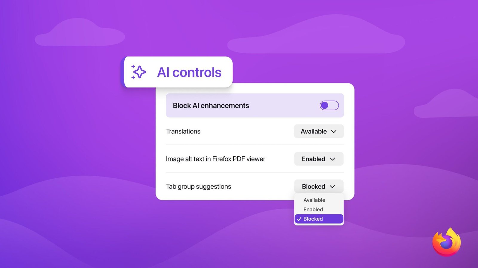 Firefox obtiene nuevos controles para desactivar las funciones de IA