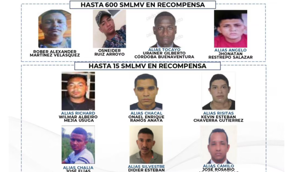 Fuerzas Militares publicaron el cartel de los más buscados del Clan del Golfo: ofrecen millonarias recompensas por información