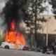 Incendio de auto Tesla en Winnetka – Telemundo 52
