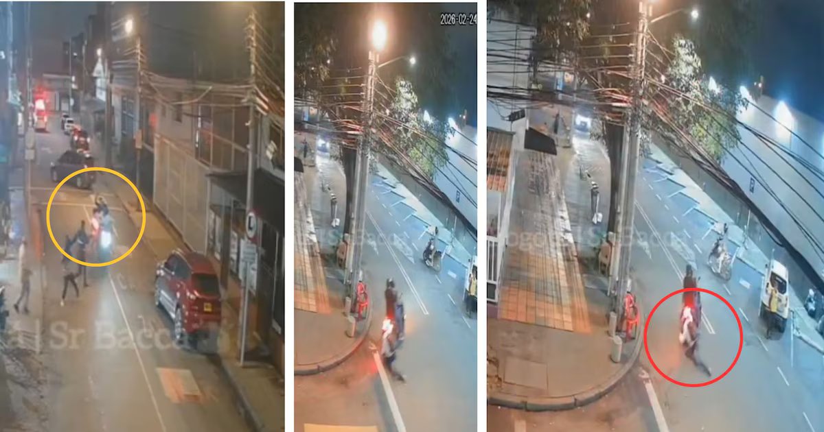 Inseguridad en Bogotá dejó nuevo caso en video: motoladrones arrastraron varios metros a su víctima por robarle el celular