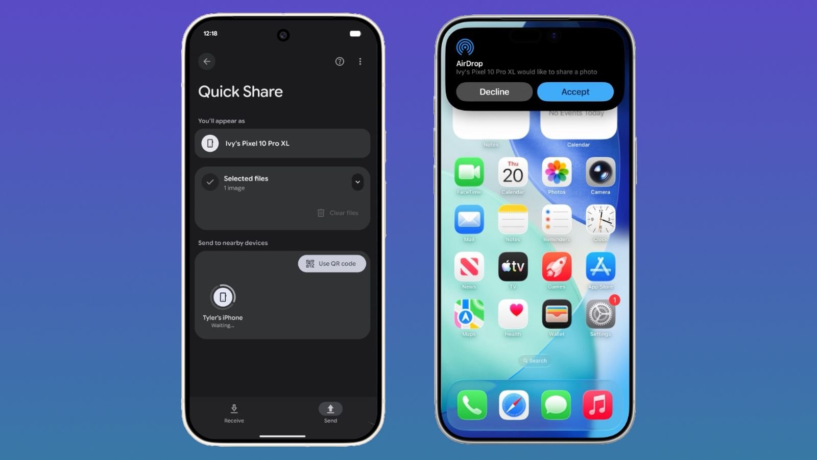 Las transferencias AirDrop de Android a iPhone ahora son compatibles con Pixel 9