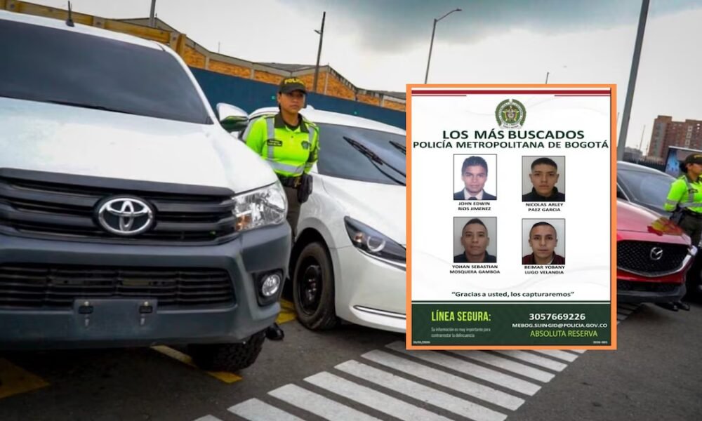 Policía de Bogotá publicó el cartel de los delincuentes más buscados por hurto de vehículos de alta gama