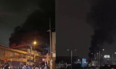 Quedó en video el incendio que dejó en pérdida total una fábrica de colchones en Soacha: no hubo heridos