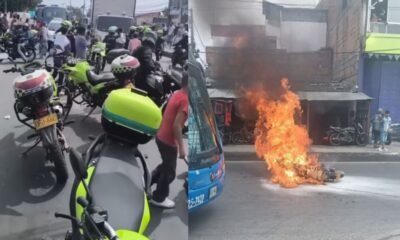 Riña y disparos en Bosa dejaron cuatro personas heridas y una motocicleta incinerada por la comunidad