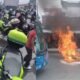 Riña y disparos en Bosa dejaron cuatro personas heridas y una motocicleta incinerada por la comunidad