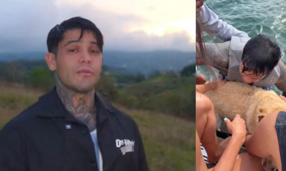 Yeferson Cossio rescató a un perro que estaba a punto de ahogarse y lanzó una advertencia: “Me quedo con él”