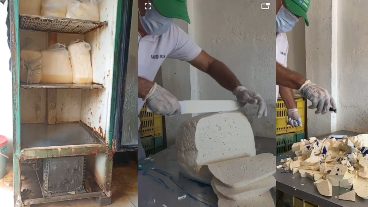 ordenaron la destrucción de 52 kilos de queso costeño; ordenan cierre de punto de venta por mal manejo del producto