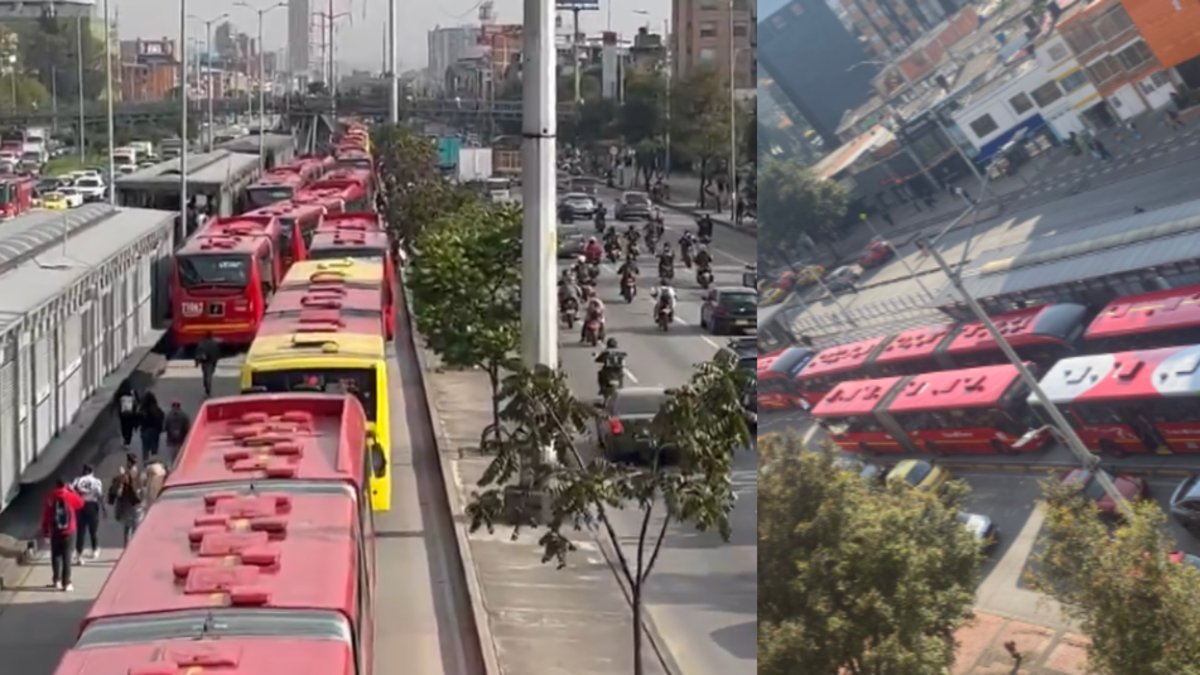 Caos en TransMilenio por manifestaciones en la avenida Caracas con calle 72, en Bogotá: buses frenados en la NQS, calle 80 y otras troncales