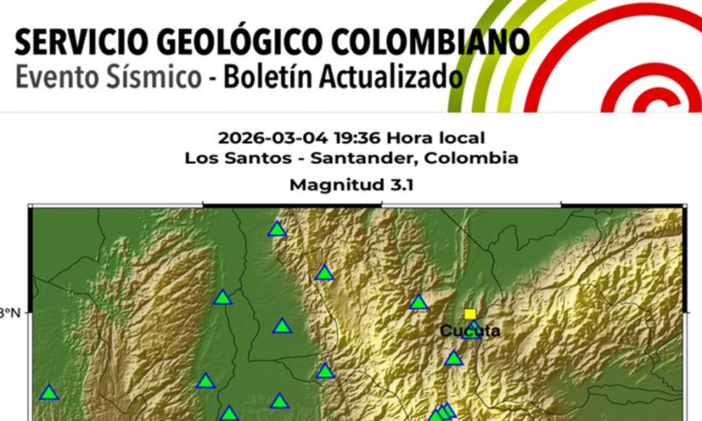 sismo de magnitud 4.0 — Sismo de magnitud 4.0 sacude a Colombia este 17 de marzo