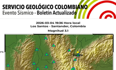sismo de magnitud 4.0 — Sismo de magnitud 4.0 sacude a Colombia este 17 de marzo