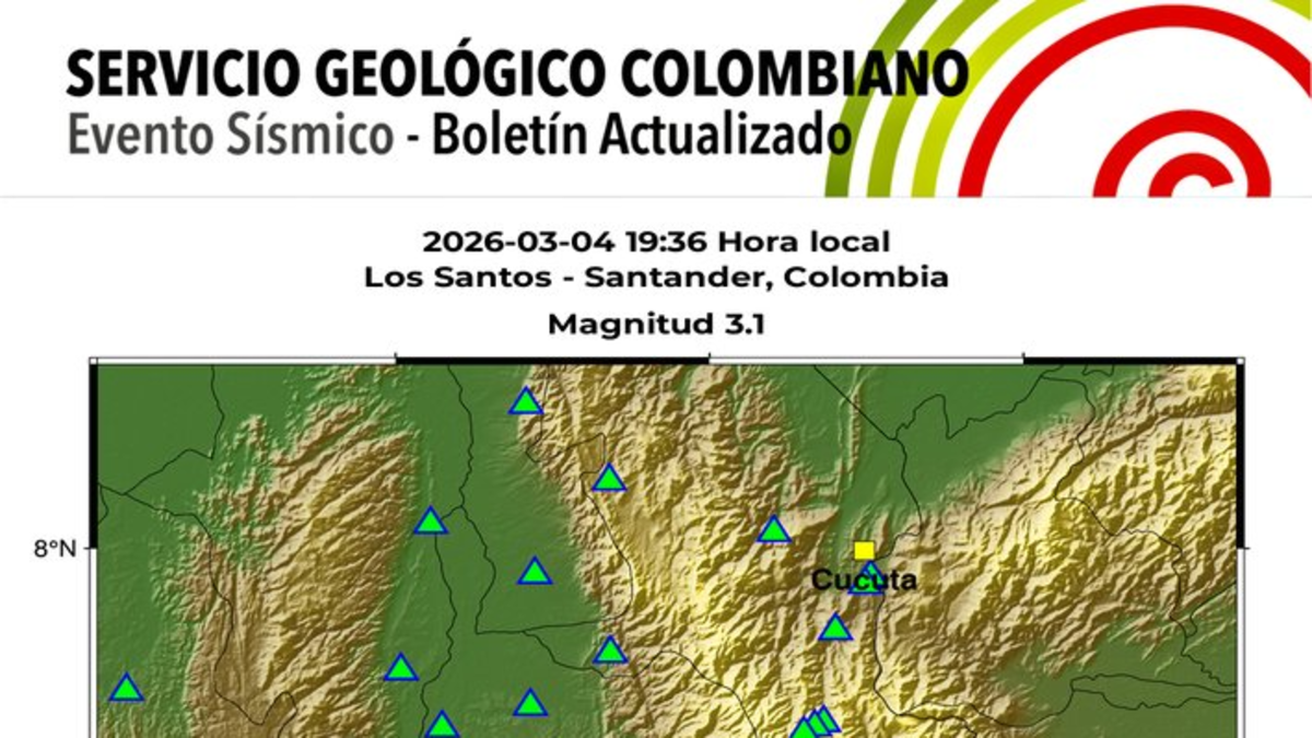 sismo de magnitud 4.0 — Sismo de magnitud 4.0 sacude a Colombia este 17 de marzo