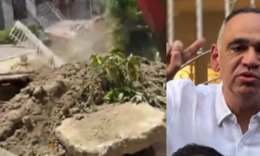 socavón en Santa Marta — Socavón en Santa Marta: alcalde acuerda reubicación de familias damnificadas