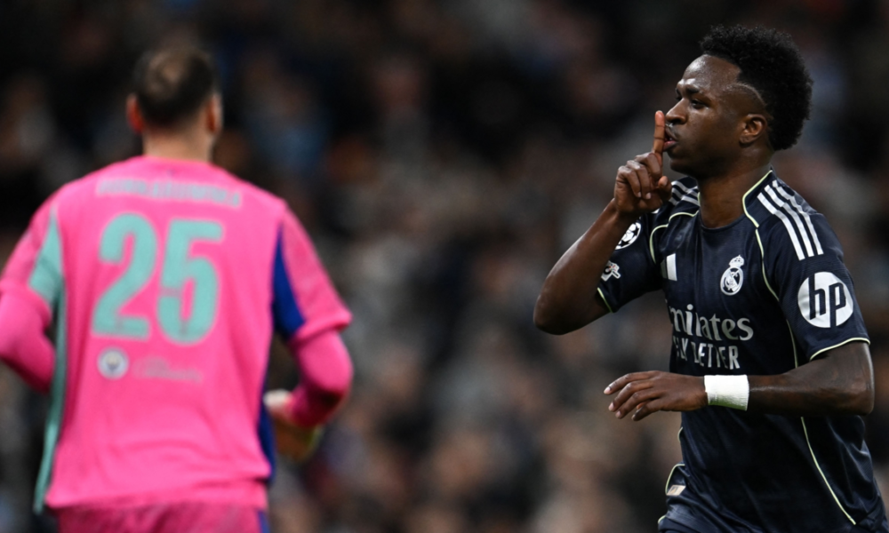 festejo de Vinícius — Vinícius festeja gol ante Manchester City: ¿provocación o desquite contra la afi