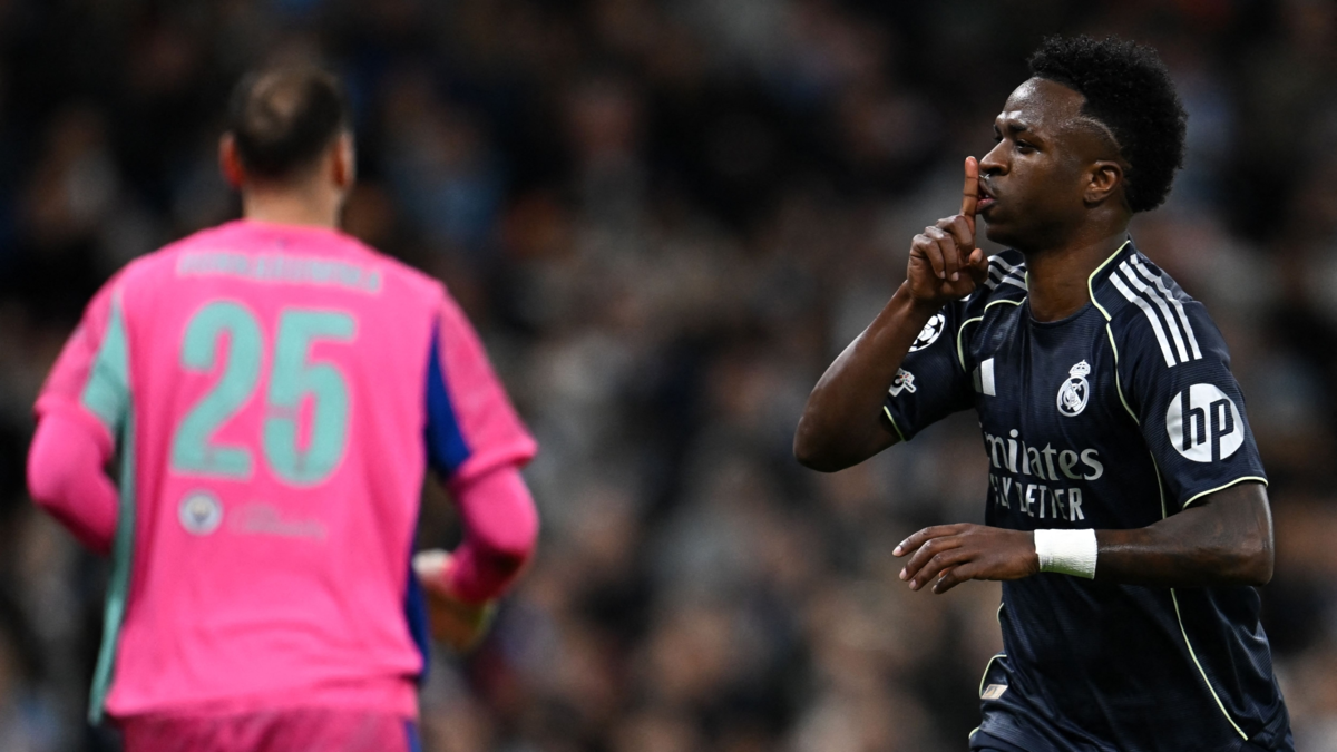 festejo de Vinícius — Vinícius festeja gol ante Manchester City: ¿provocación o desquite contra la afi