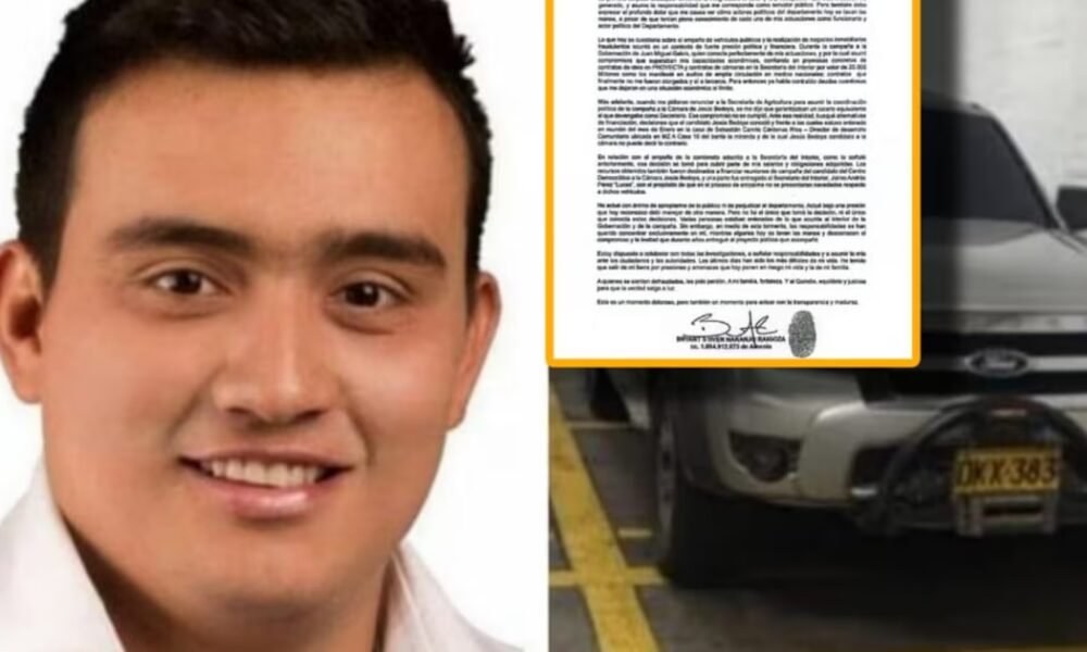 Brayant Naranjo admitió subastar vehículos de la Gobernación del Quindío y aseguró que el gobernador estaba al tanto: “Asumo responsabilidad”