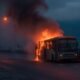 Incendio destruyó totalmente un bus intermunicipal y paralizó el tráfico en importante vía del Eje Cafetero