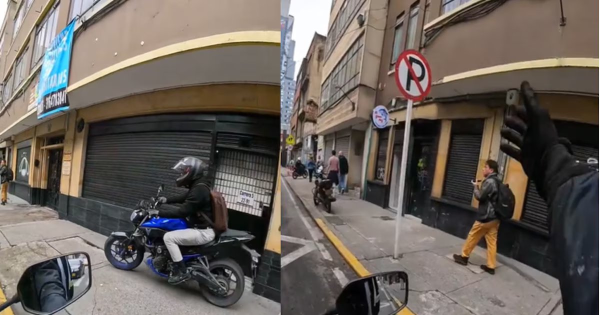 Motociclista frustró el robo de un celular al enfrentar a un presunto ‘motoladrón’ en plena vía de Bogotá