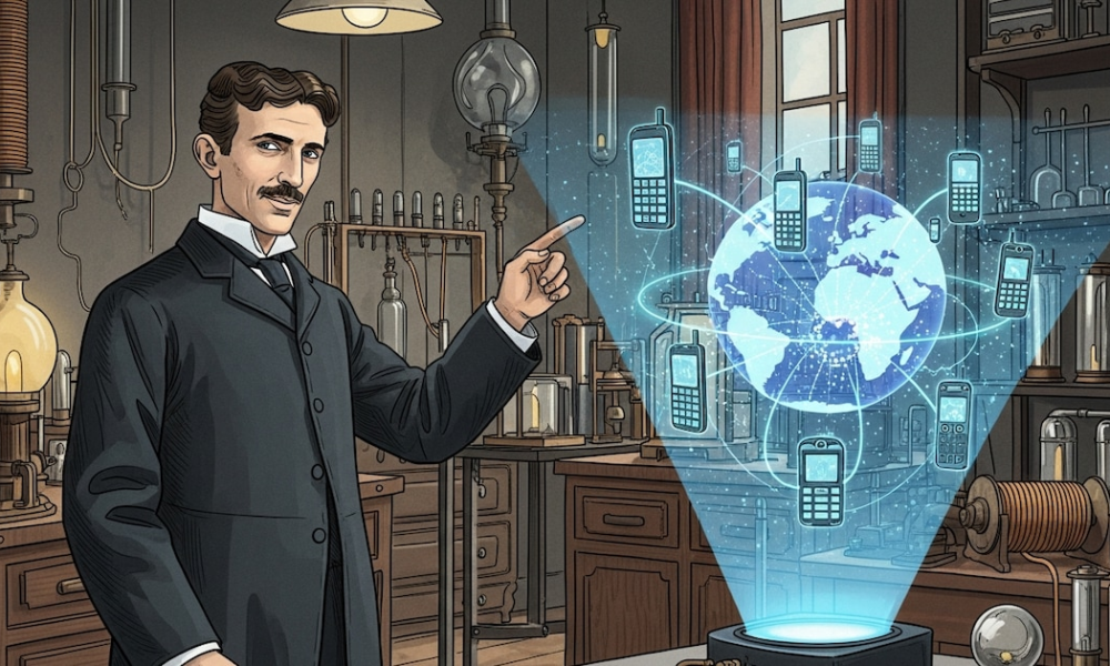 Nikola Tesla hizo una profecía hace 100 años sobre el “cerebro mundial” y en 2026 ya es una realidad