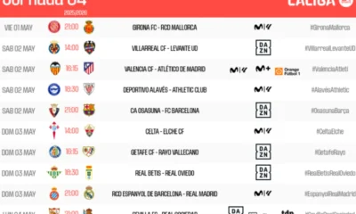 horarios jornada 34 LaLiga — Horarios jornada 34 LaLiga: Calendario de partidos y duelos clave