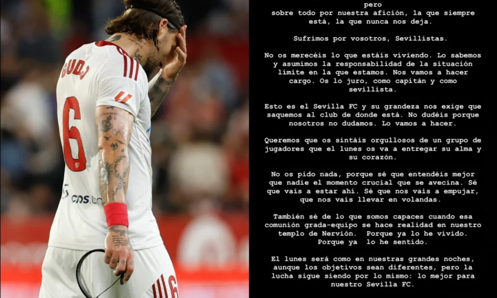 Mensaje Gudelj Sevilla — Mensaje Gudelj Sevilla: El Capitán Asume Responsabilidad Ante la Crisis Deportiv