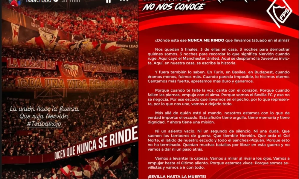 Sevilla FC unión afición — Sevilla FC unión afición: El sevillismo se moviliza en rojo para salvar la categ