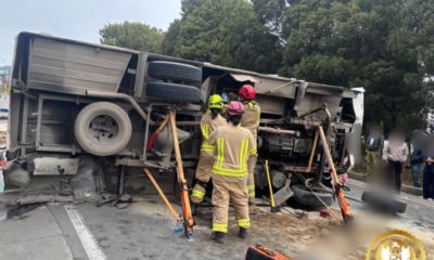 accidente en Tunja — Accidente en Tunja: volcamiento de buseta deja 14 heridos en vía a Villa de Leyv