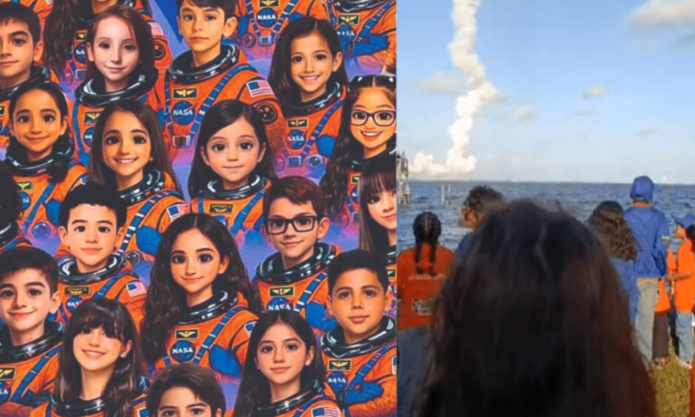 lanzamiento de Artemis II — Niños de Medellín ven en vivo el lanzamiento de Artemis II desde Florida